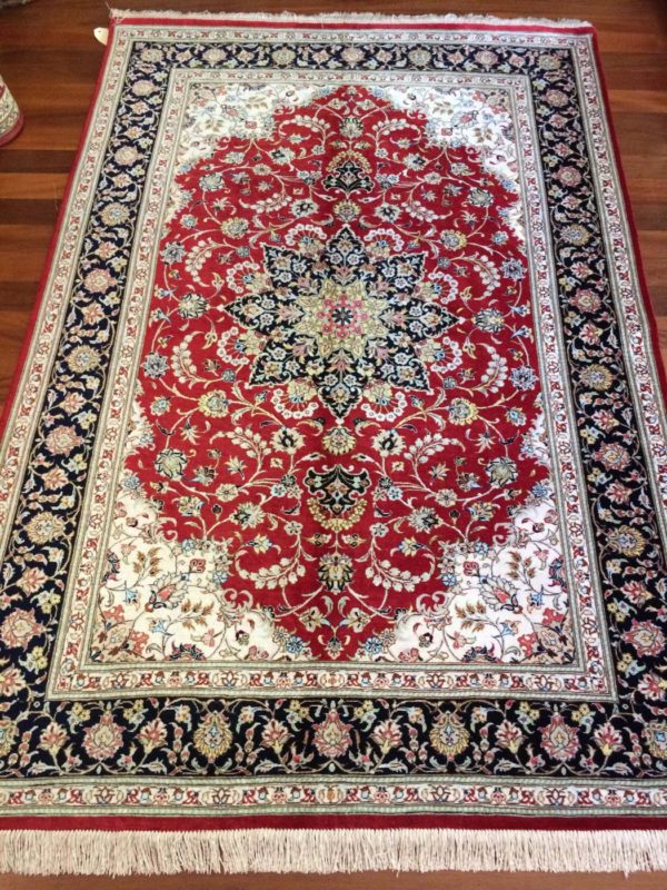Fine Persian Pure Silk Qum  rug