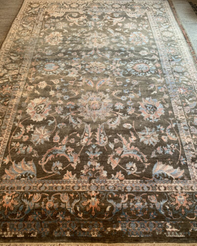 Indo/Nep Distressed wool/silk carpet